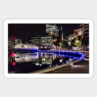 Docklands at night Sticker